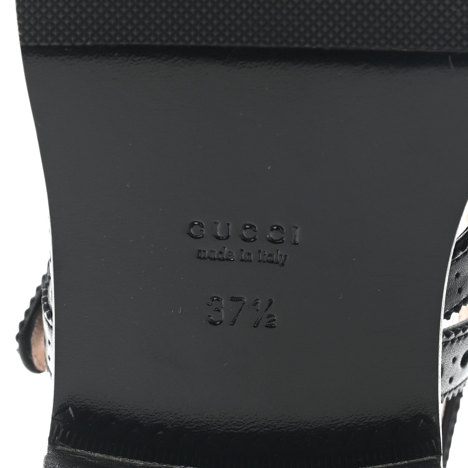 Gucci Calfskin Bee Embroidered Womens Queercore Brogue Wingtip Monk Strap Loafers 37.5 Black 6 of 10