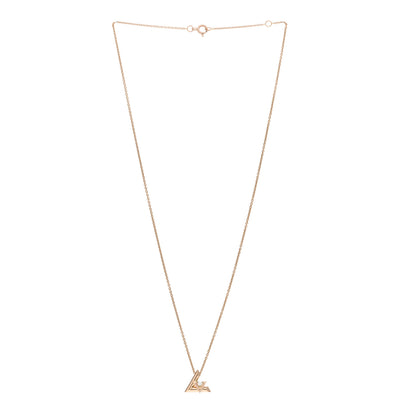 Louis Vuitton 18K Pink Gold Diamond Small LV Volt One Pendant Necklace 2 of 3