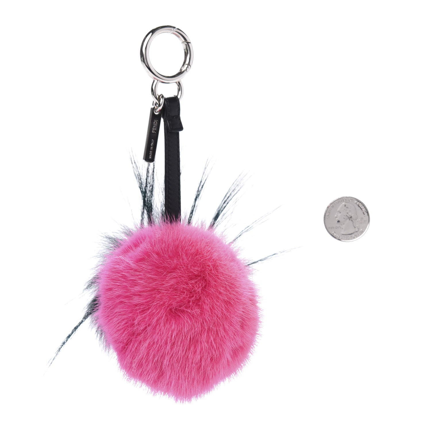 Fendi Mink Fox Fur QuTweet Coucou Bag Bug Charm Pink 3 of 4