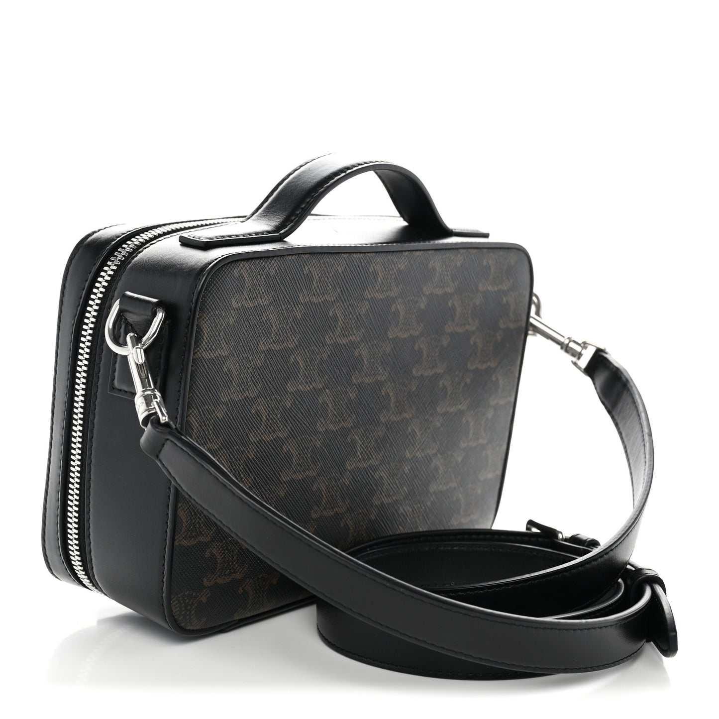 Triomphe Canvas Top Handle Messenger Box Black