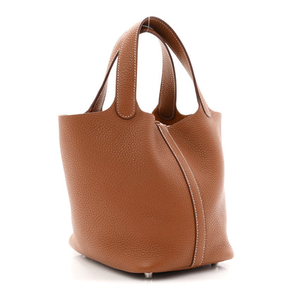 Hermes Taurillon Clemence Picotin Lock 18 PM Gold 3 of 11