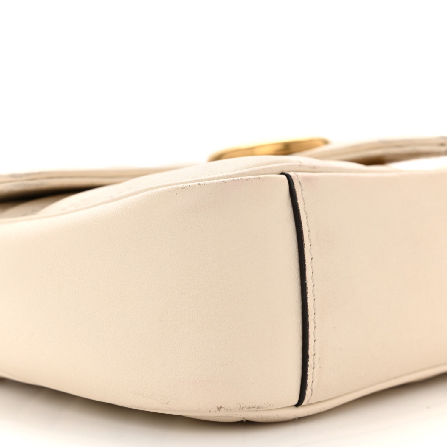 Gucci Calfskin Matelasse Mini GG Marmont Shoulder Bag White 9 of 10