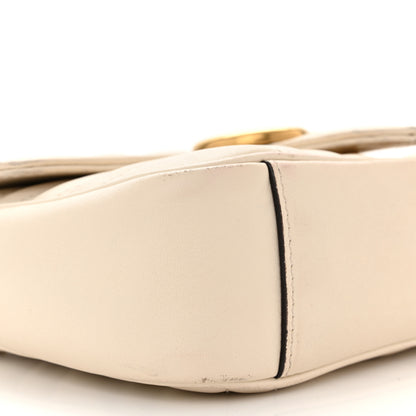 Gucci Calfskin Matelasse Mini GG Marmont Shoulder Bag White 9 of 10