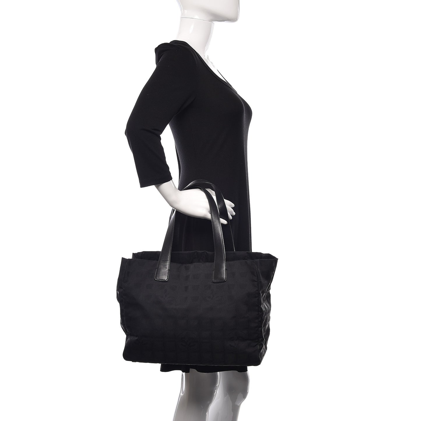 Nylon Large Travel Tote Black