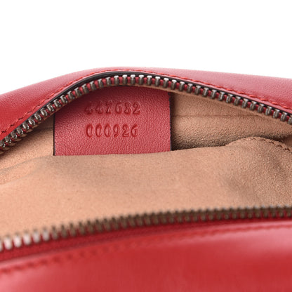 Gucci Calfskin Matelasse Small GG Marmont Chain Shoulder Bag Hibiscus Red 7 of 11