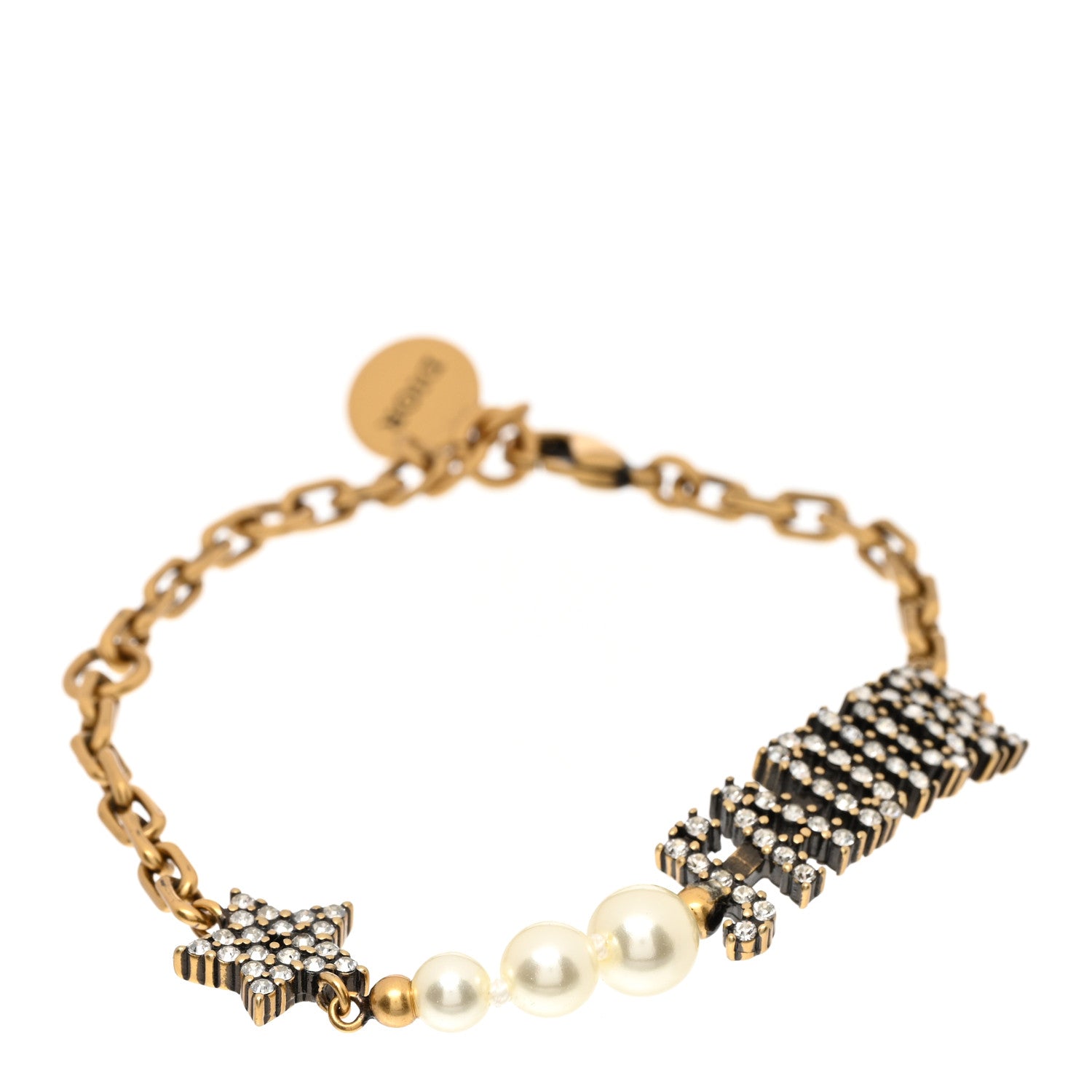 Christian Dior Metal Crystal Pearl J'Adior Bracelet Gold 1 of 4