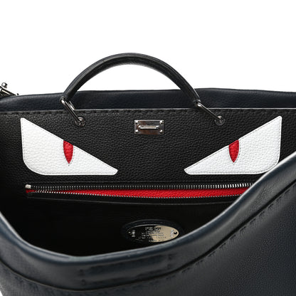 Fendi Cuoio Romano Selleria Monster Eyes Large Mens Peekaboo Iconic Essential Satchel Blue 12 of 12