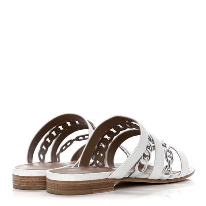 Hermes Nappa Amalfi Sandals 35.5 White Gris Argente 4 of 10