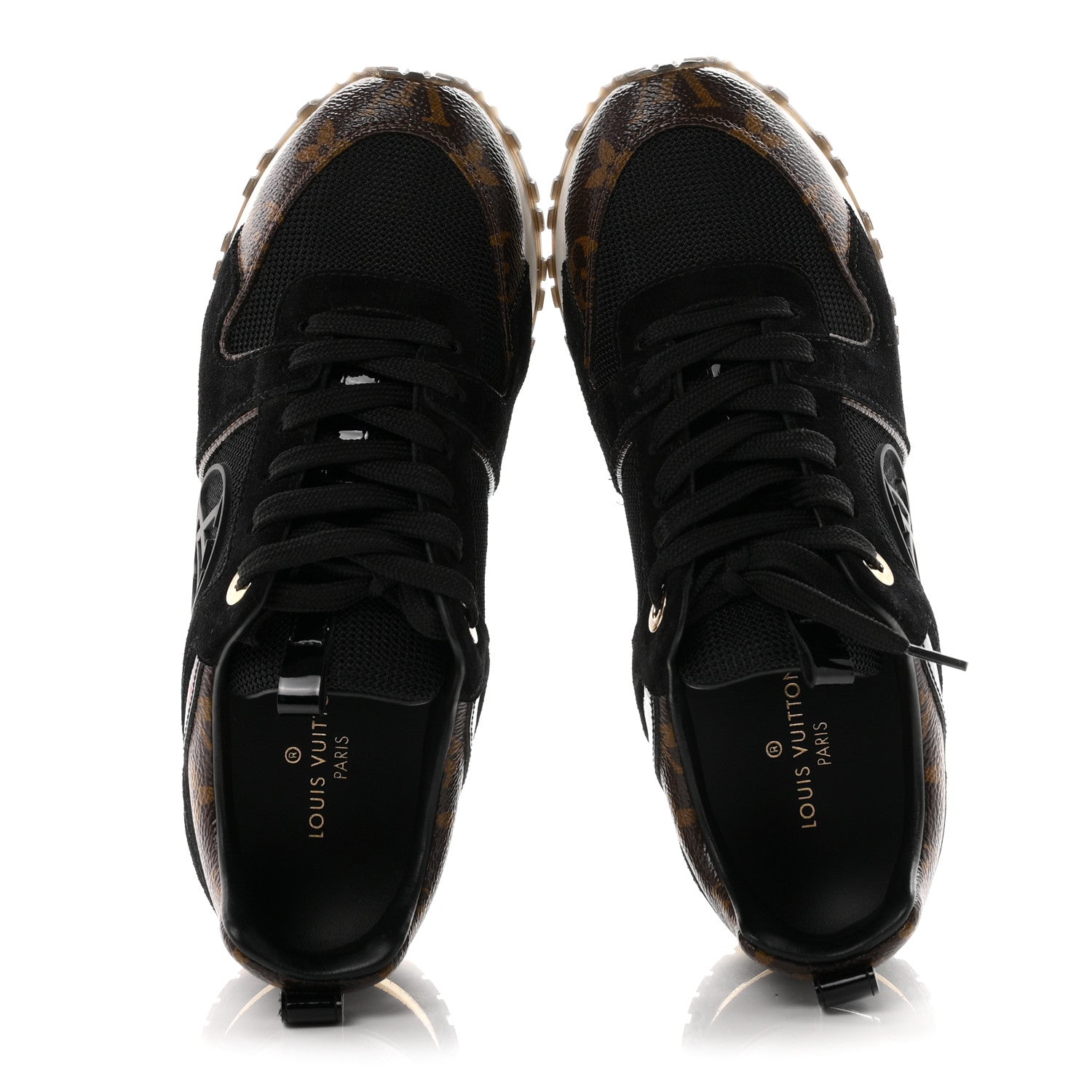 Louis Vuitton Suede Monogram Run Away Sneakers 35 Black 2 of 10