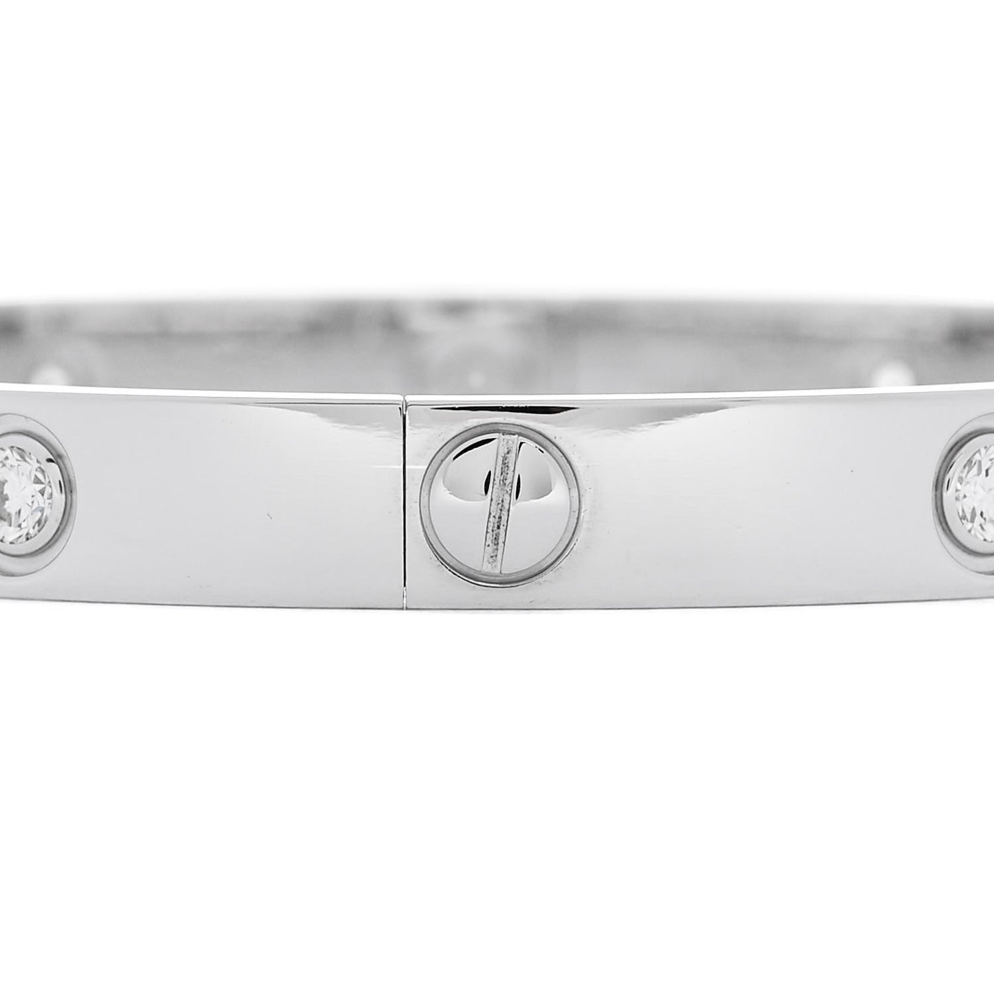 18K White Gold 10 Diamond LOVE Bracelet 17