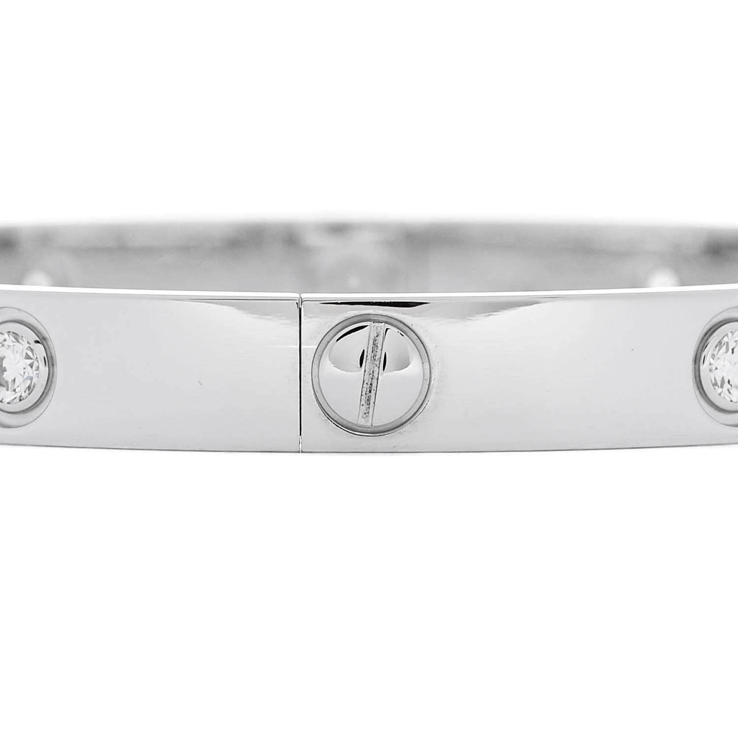 Cartier 18K White Gold 10 Diamond LOVE Bracelet 17 5 of 8