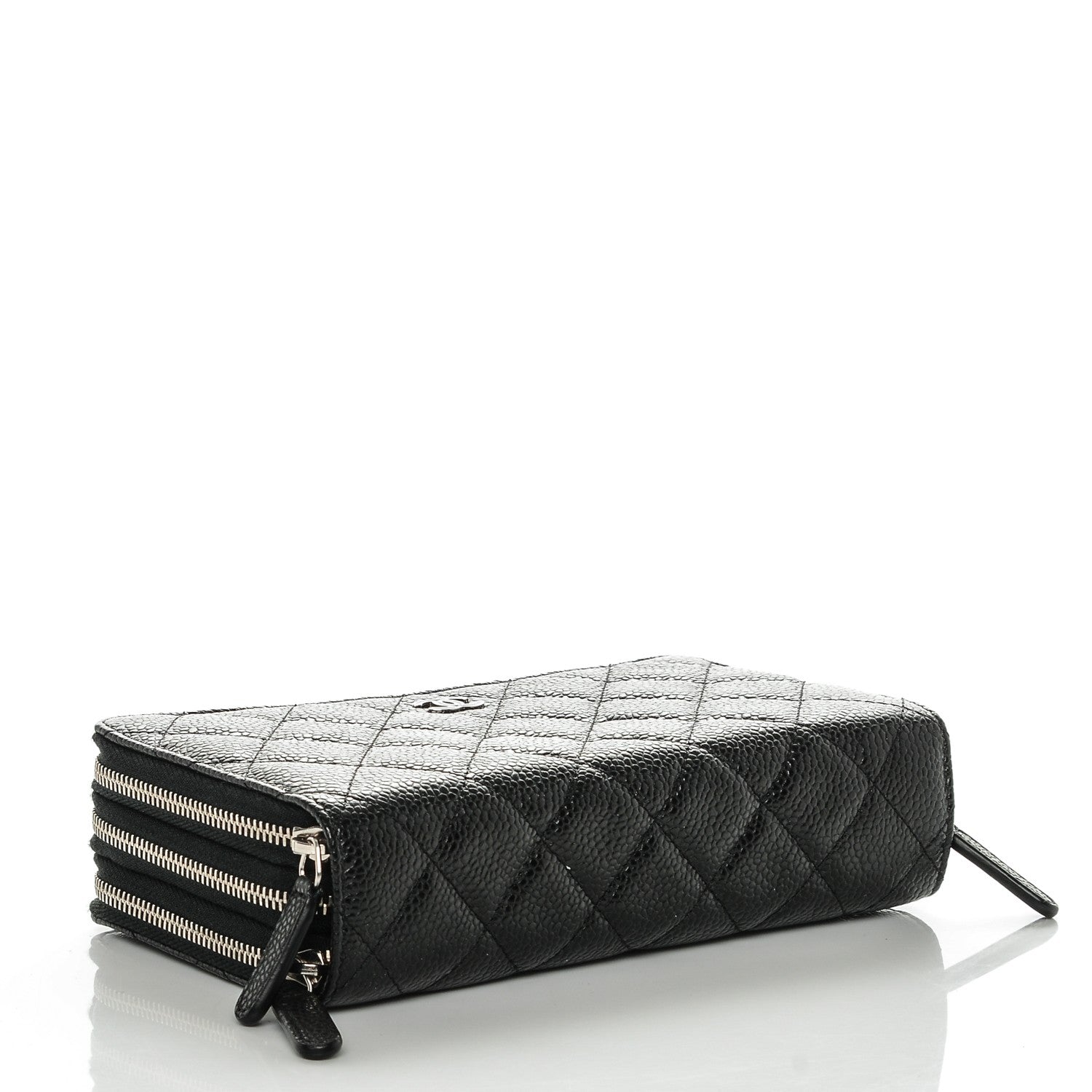 Chanel Caviar Quilted Large Zip Around Phone Holder Black 4 of 7