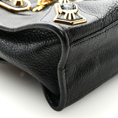 Balenciaga Chevre Gold Metallic Edge Hardware Mini City Black 6 of 7