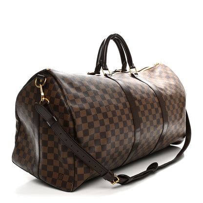 Louis Vuitton Damier Ebene Keepall Bandouliere 55 2 of 11