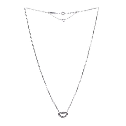 Cartier 18K White Gold Diamond Small Hearts and Symbols Pendant Necklace 3 of 7
