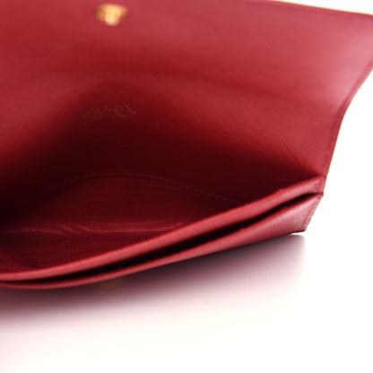 Prada Saffiano Metal Flap Wallet Fuoco 6 of 9