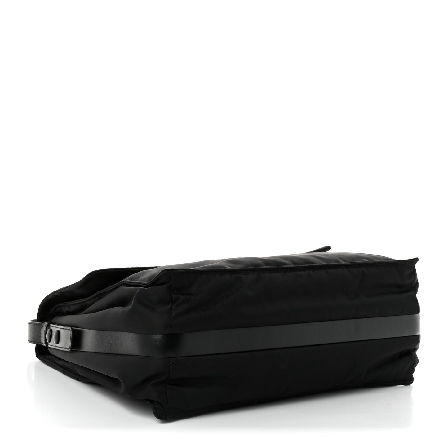 Re-Nylon Vitello Padded Large Flap Shoulder Bag Black