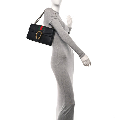 Gucci Calfskin Web Small Dionysus Shoulder Bag Black 2 of 10