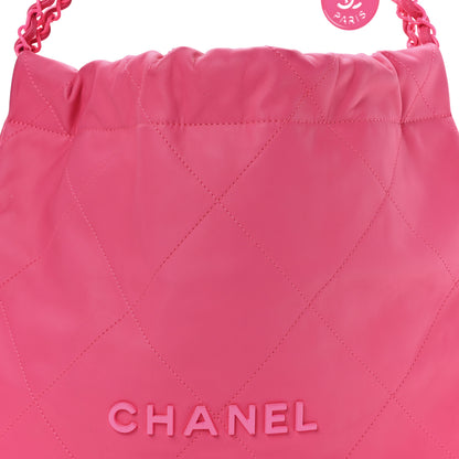 Chanel Matte Calfskin Quilted Monochrome Small Chanel 22 Fuchsia 9 of 11