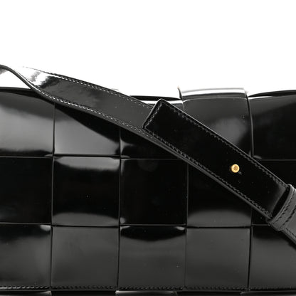 Bottega Veneta Spazzolato Maxi Intrecciato Cassette Crossbody Bag Black 7 of 9