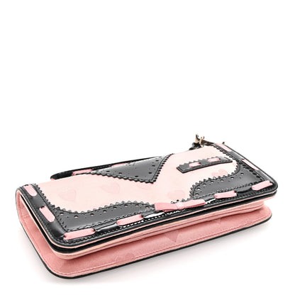 Christian Dior Satin Patent Heart D Trick Clutch  Pink Black 4 of 7