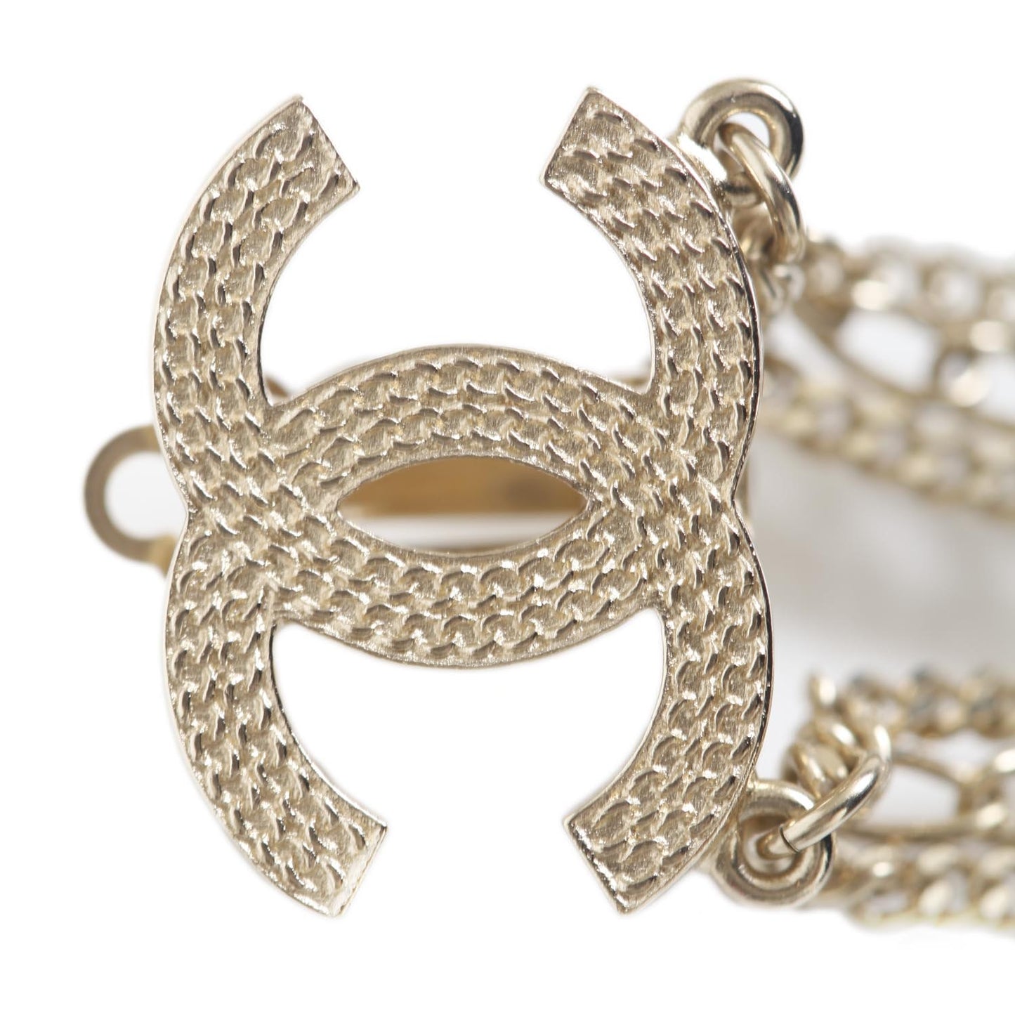 CC Triple Chain Clip On Earrings Gold