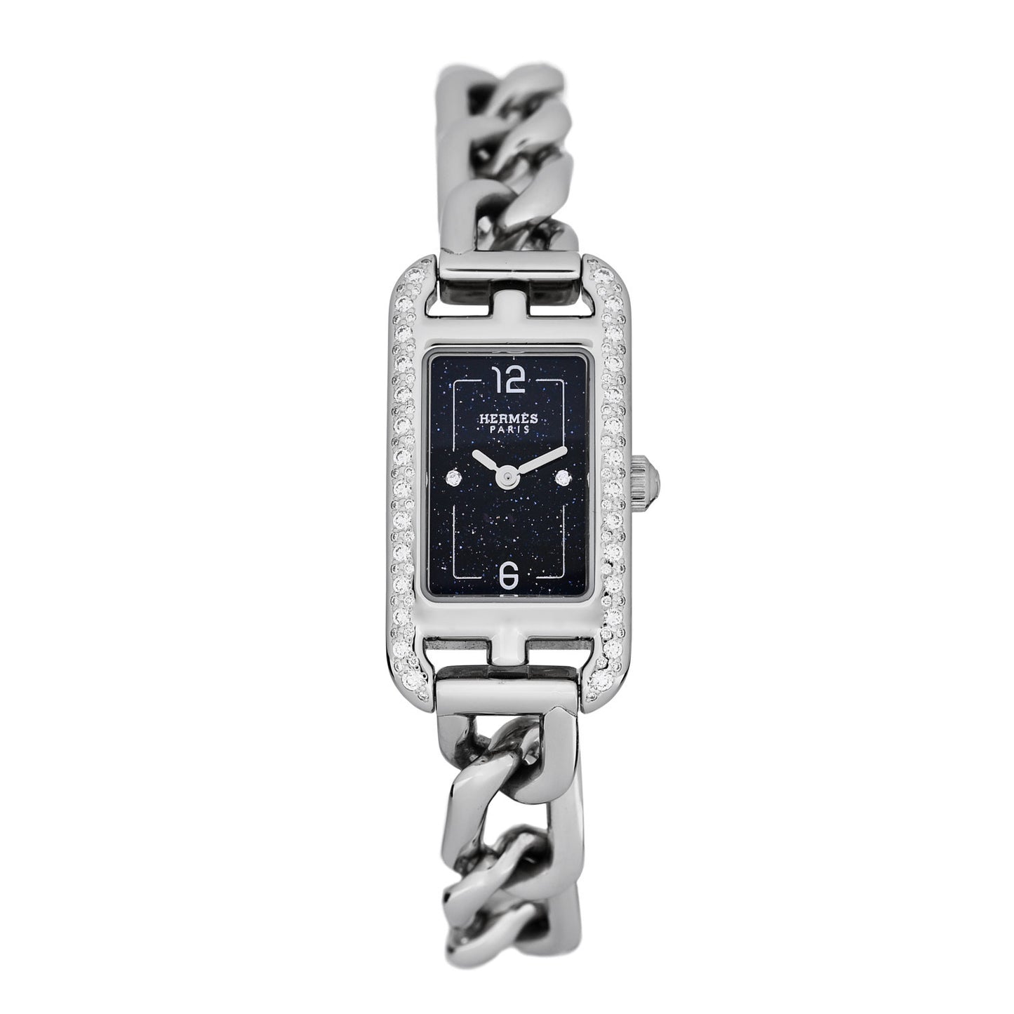 Stainless Steel Diamond Bezel 17mm Nantucket Quartz Watch Black