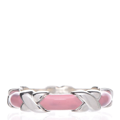 Tiffany Sterling Silver Enamel Signature X Ring 52 6 Pink 3 of 4