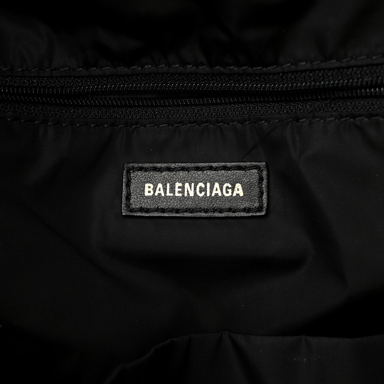 Balenciaga Recycled Sport Nylon Allover Gradient Logo Wheel Backpack Black White 6 of 9