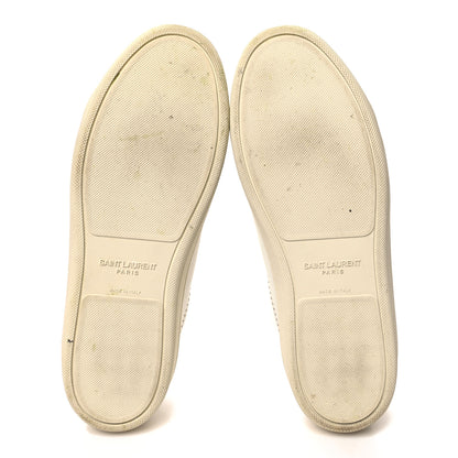 Saint Laurent SAINT LAURENT Calfskin Studded SL/08 Low Top Sneakers 37.5 White 5 of 9
