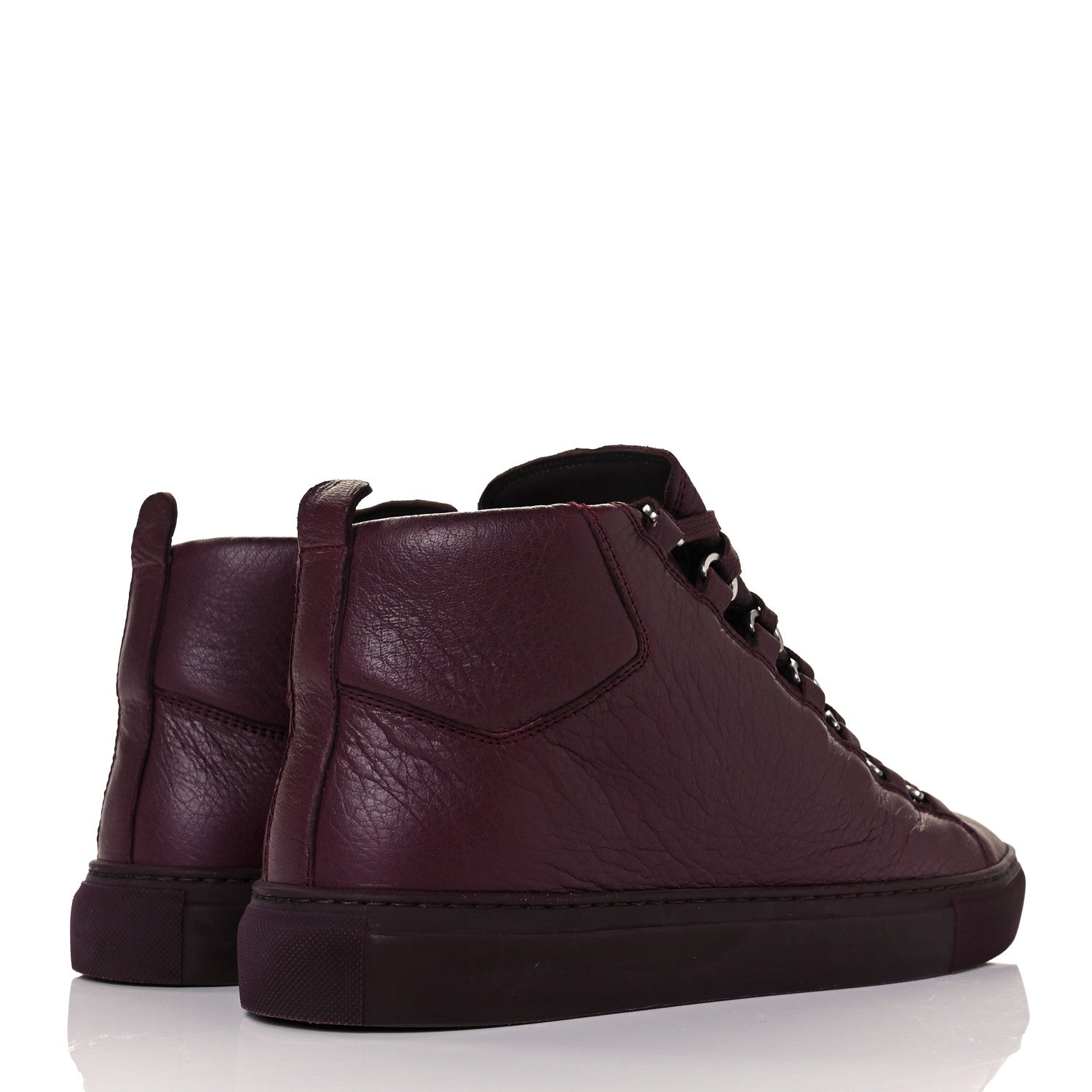 Balenciaga Agneau Arena Opaque Womens High Top Sneakers 42 Rouge Bourgogne 4 of 9