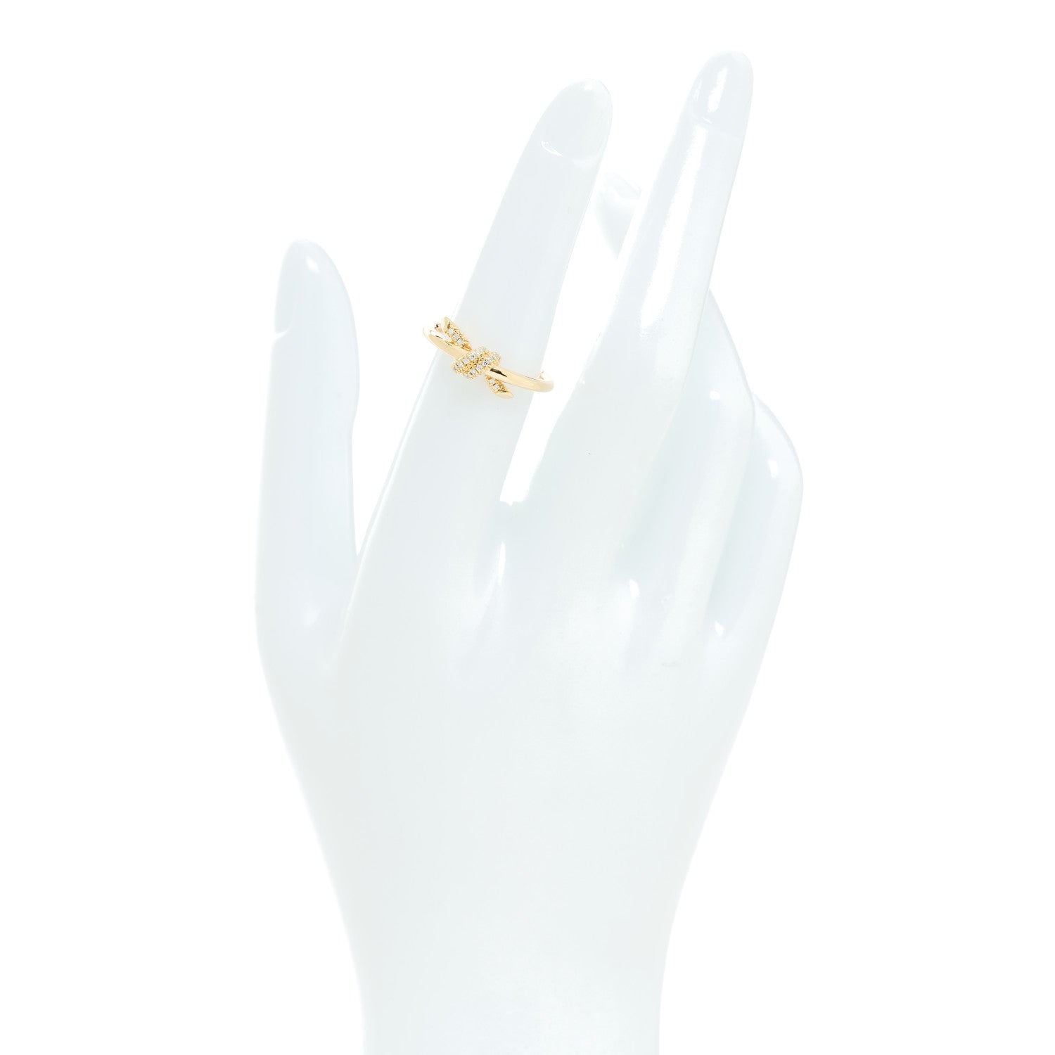 Tiffany 18K Yellow Gold Diamond Small Knot Ring 52 6 2 of 5
