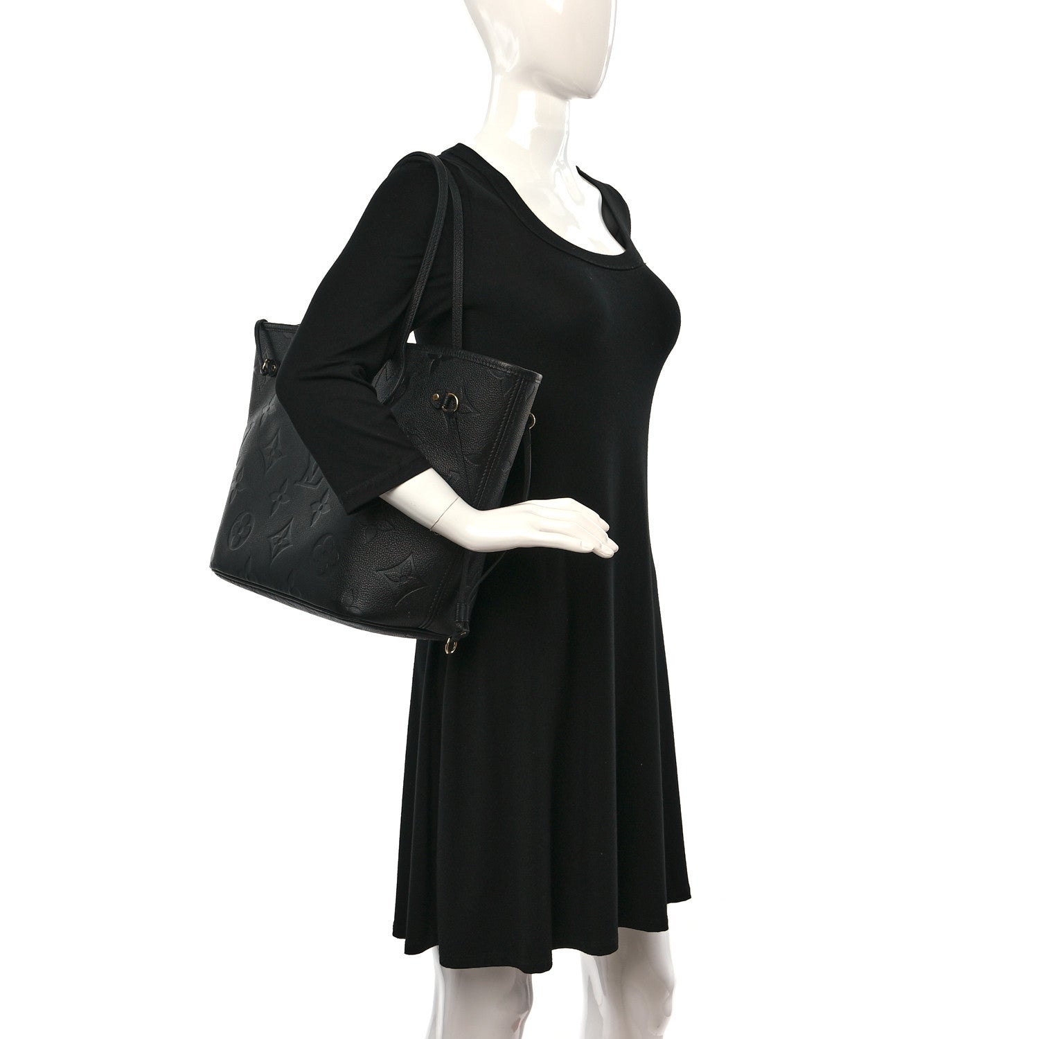 Louis Vuitton Empreinte Monogram Giant Neverfull MM Black 2 of 9
