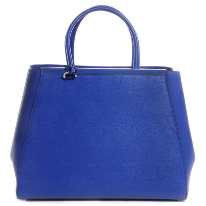 Fendi Vitello Elite Medium 2Jours Tote Blue Neon 1 of 11