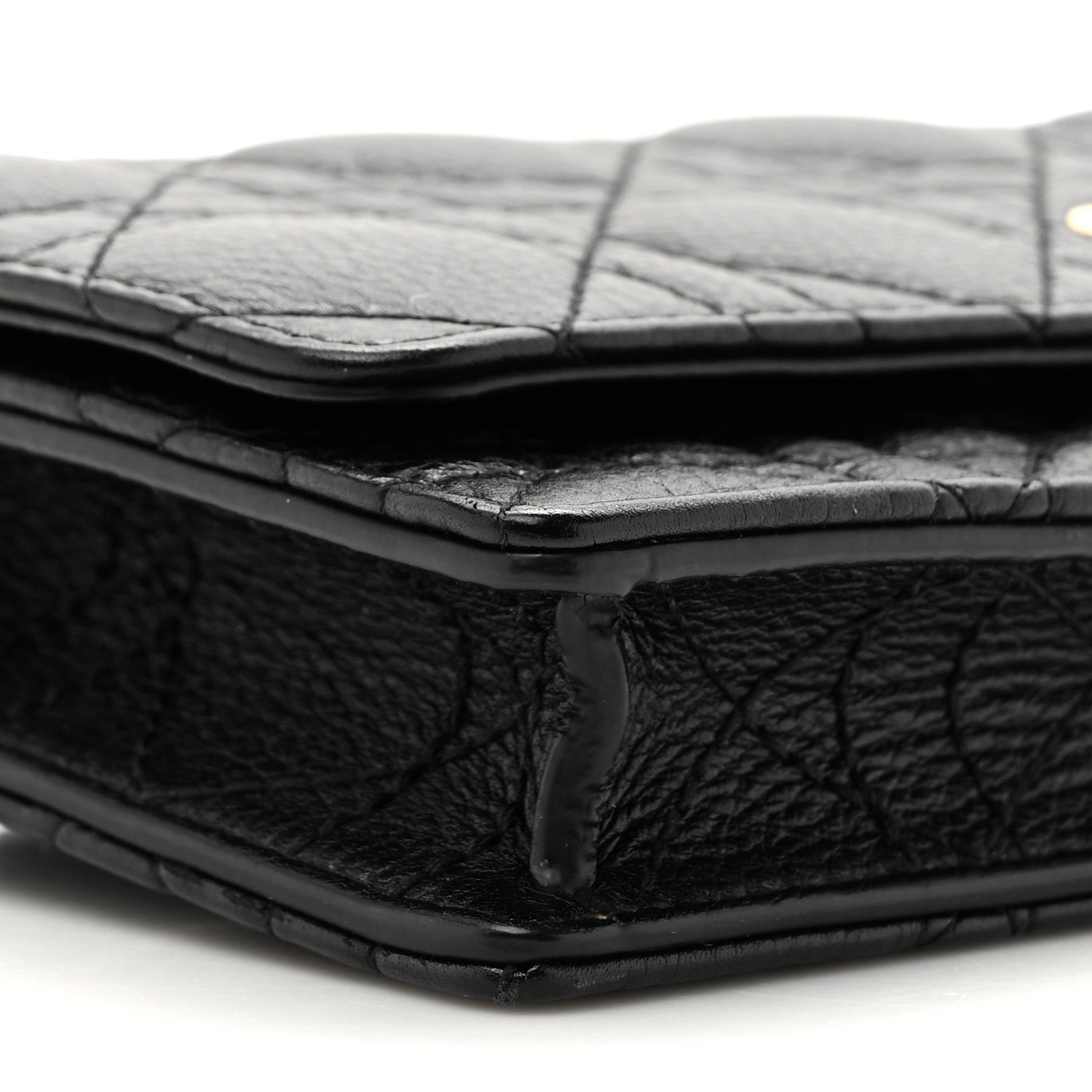 Christian Dior Supple Calfskin Cannage Caro Belt Pouch with Chain Black 10 of 10