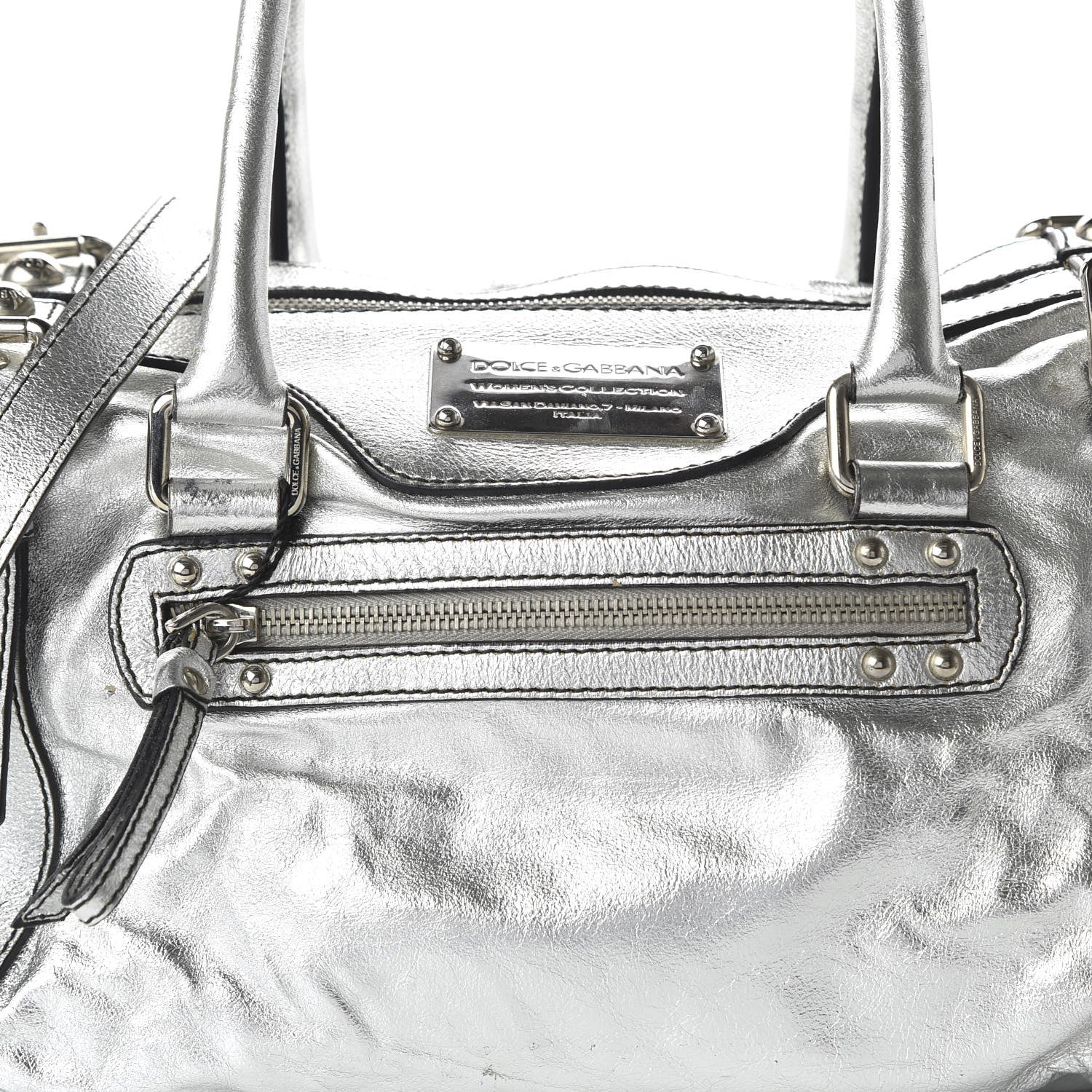 Dolce & Gabbana Metallic Calfskin Miss Easy Way Boston Bag Argento 11 of 12