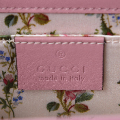 Gucci Calfskin Bamboo Crystal Mini Thiara Top Handle Bag Carmine Rose Gold 8 of 17