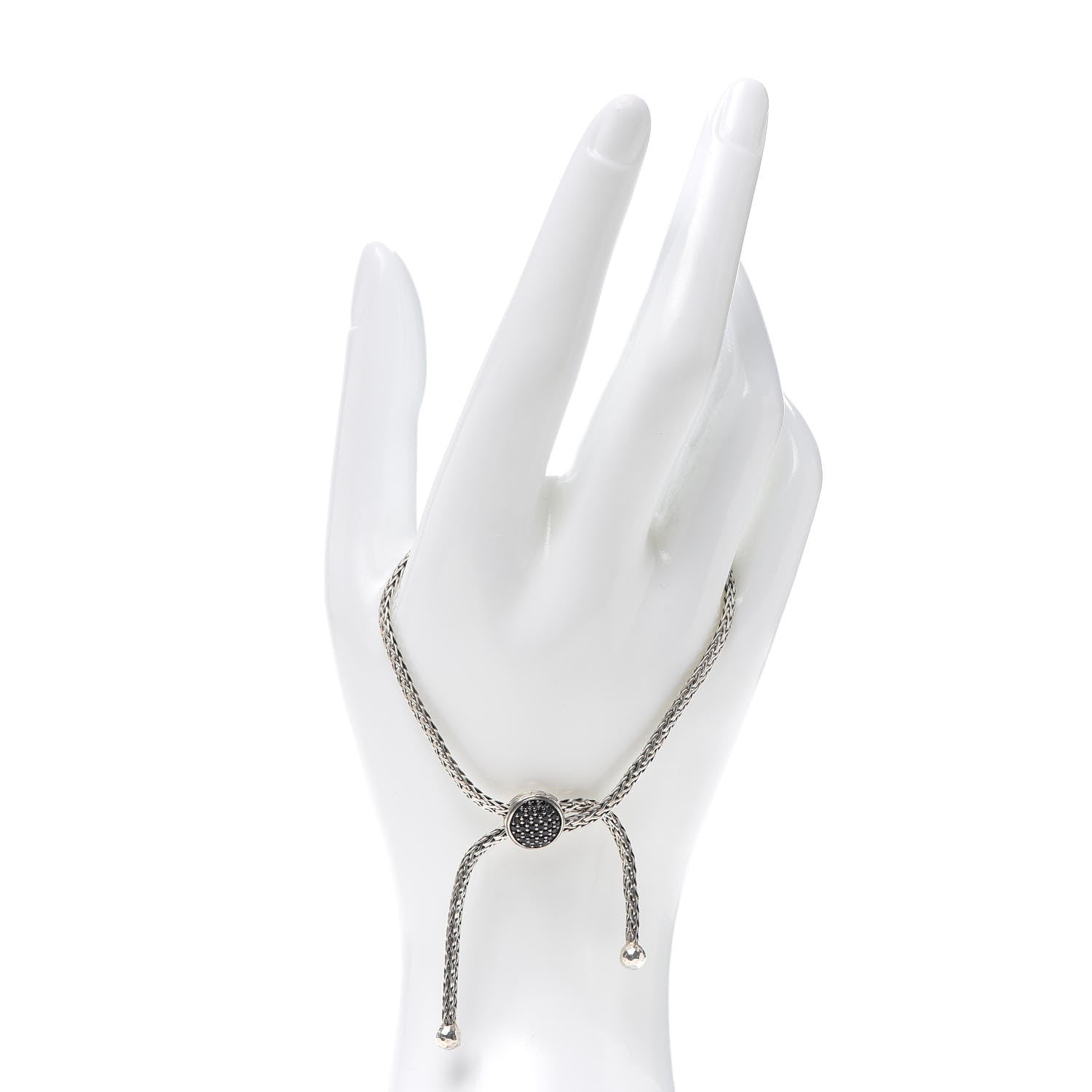 John Hardy Sterling Silver Black Sapphire Pull Through Bracelet 2 of 4