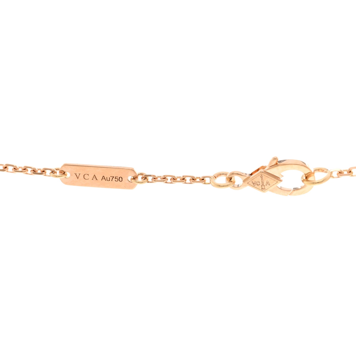 Van Cleef & Arpels 18K Rose Gold Diamond Black Onyx Vintage Alhambra Pendant Necklace 4 of 4