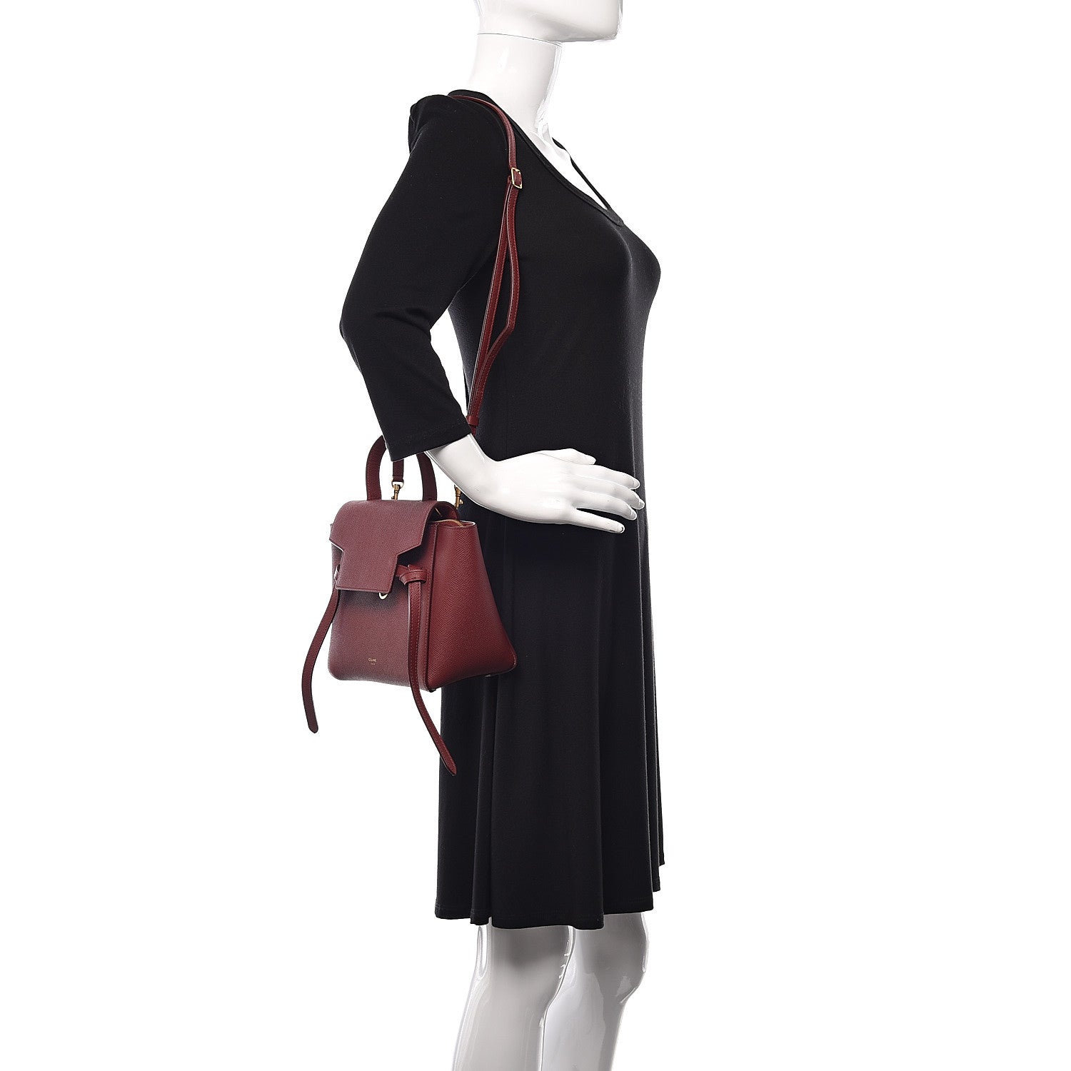 Celine Grained Calfskin Nano Belt Bag Ruby 2 of 11
