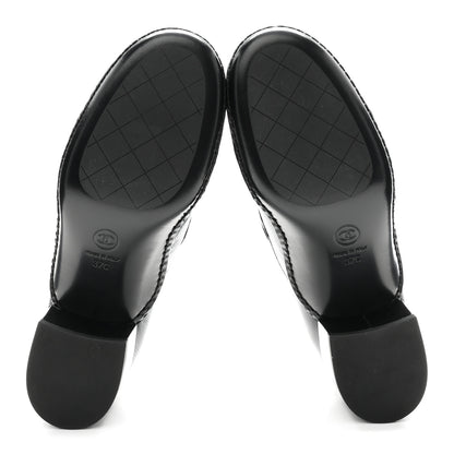Chanel Shiny Calfskin Metal CC Loafers 37 Black 6 of 9