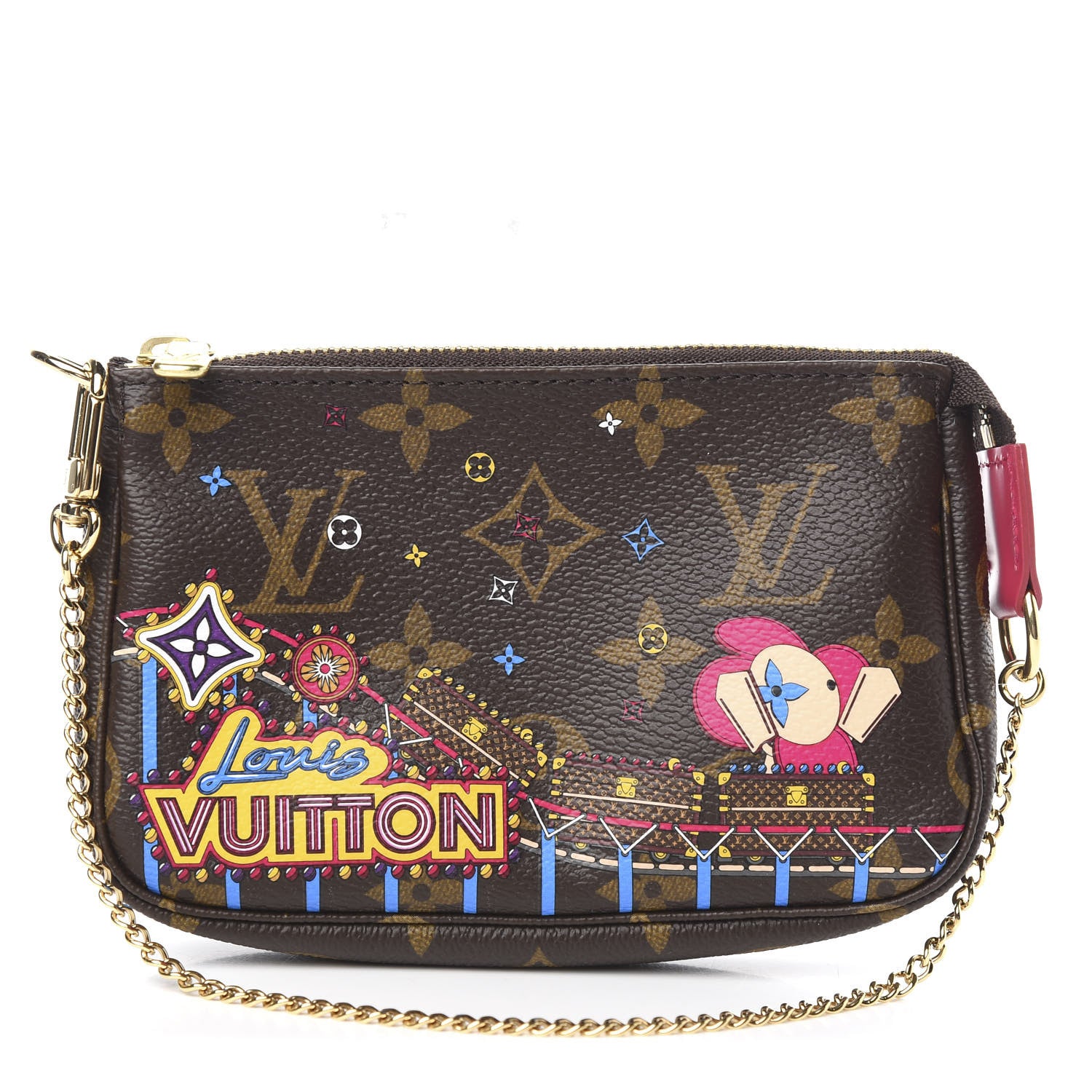 Louis Vuitton Monogram 2020 Christmas Animation Roller Coaster Mini Pochette Accessories Pivoine 1 of 8