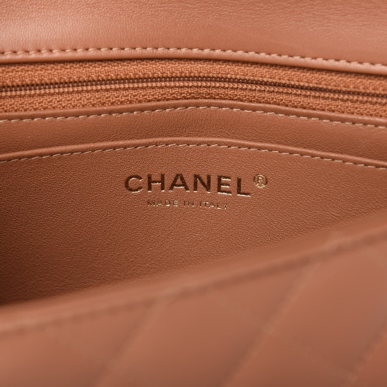 Chanel Lambskin Quilted Mini Rectangular Flap Brown 8 of 11