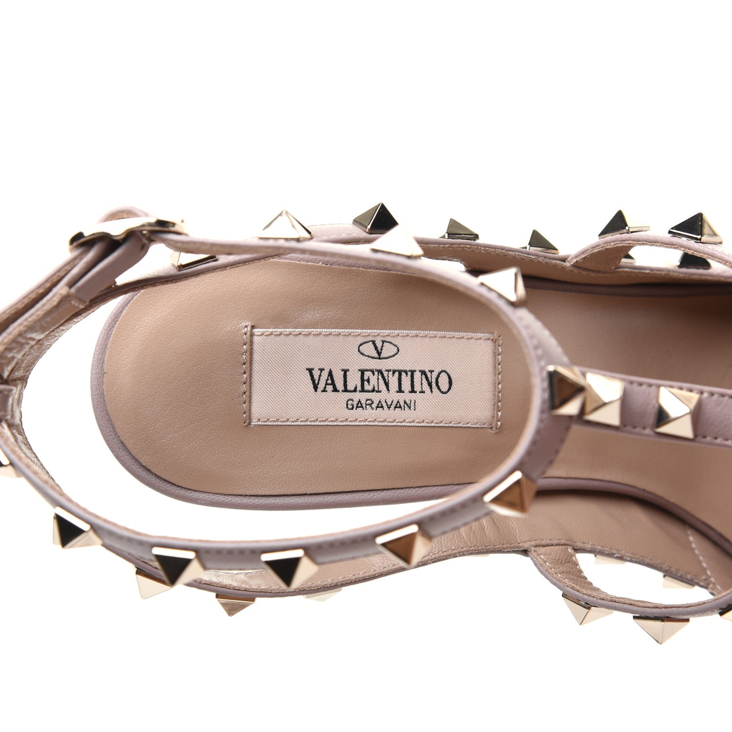 Nappa Rockstud Ankle Strap Pumps 38 Poudre