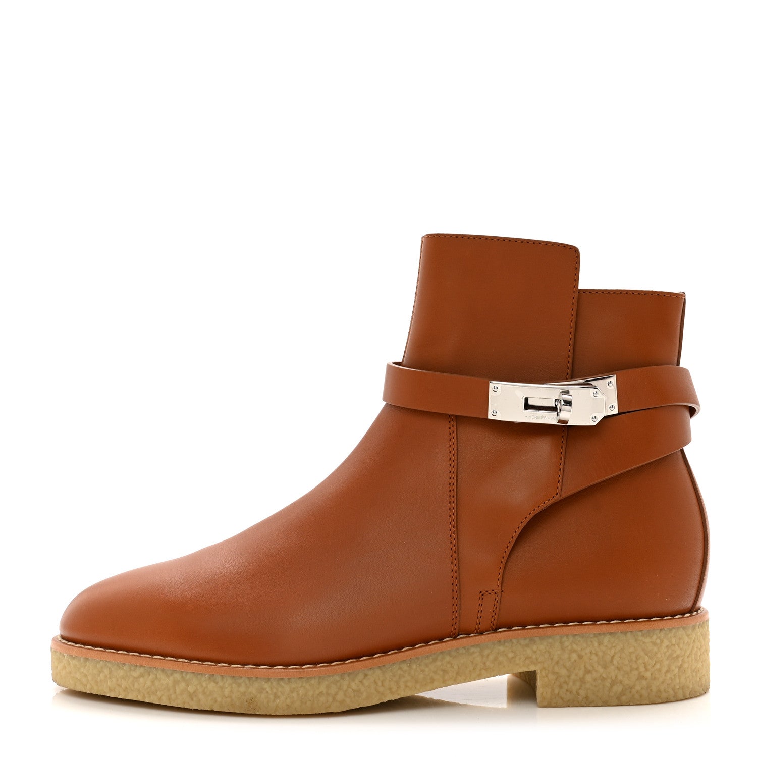 Hermes Heritage Calfskin Follow Ankle Boots 39 Naturel 1 of 9