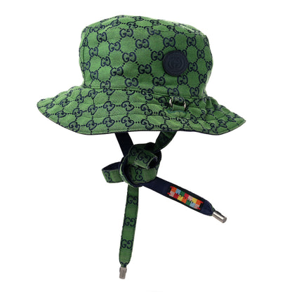 Gucci Monogram Multicolor Reversible Self-Tie Bucket Hat L Green Blue 3 of 12