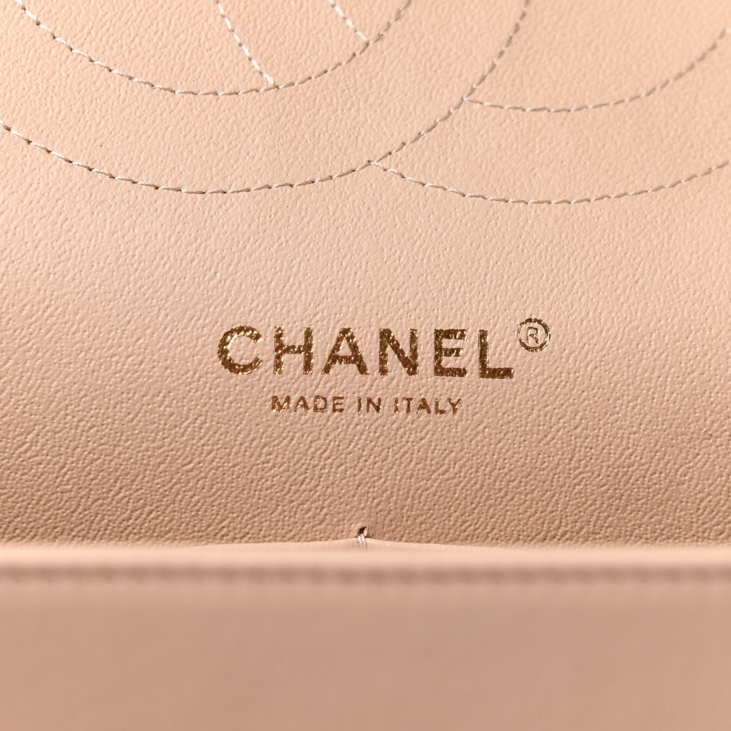 Lambskin Quilted Jumbo Double Flap Light Beige