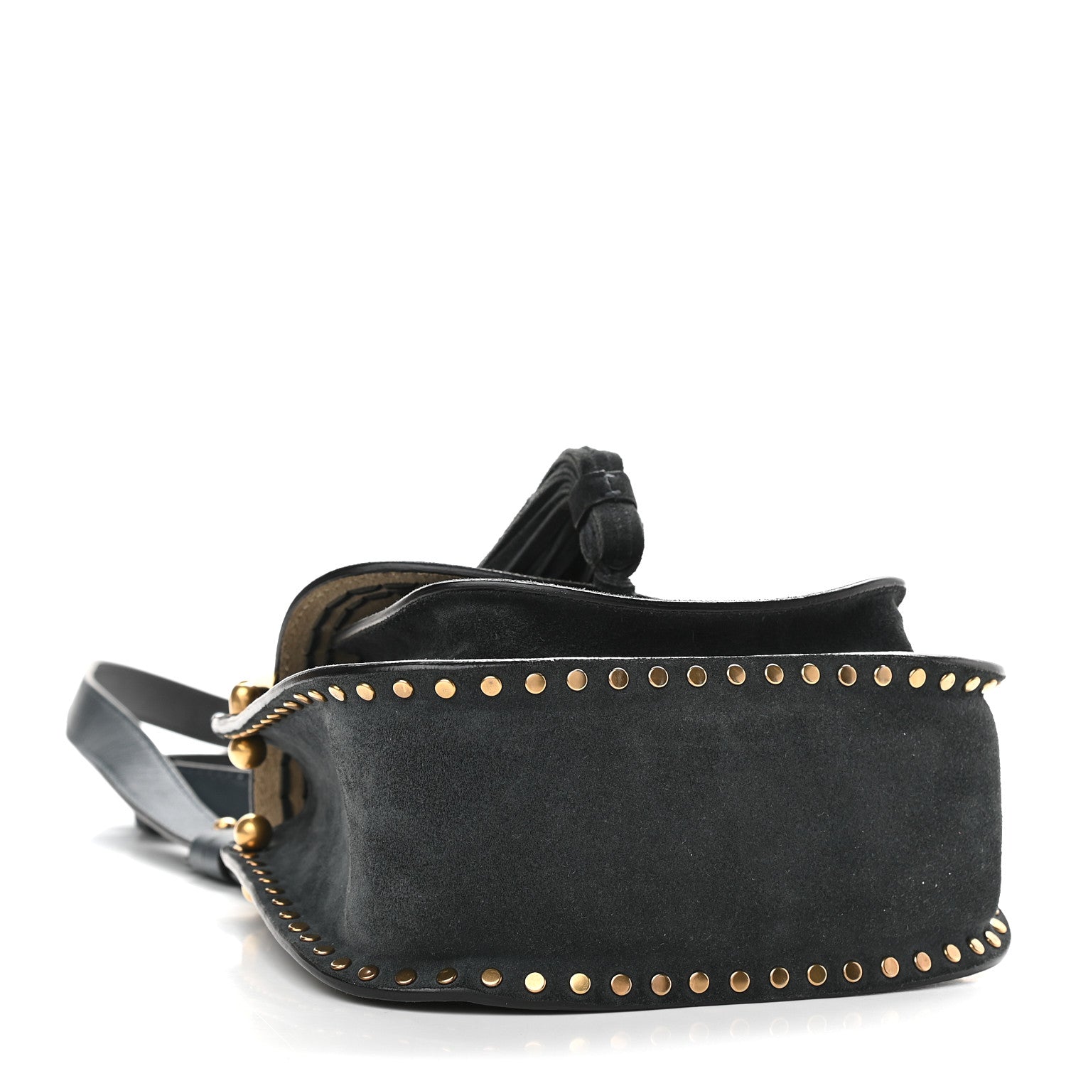 Chloe Suede Calfskin Braided Mini Hudson Shoulder Bag Full Blue 4 of 8