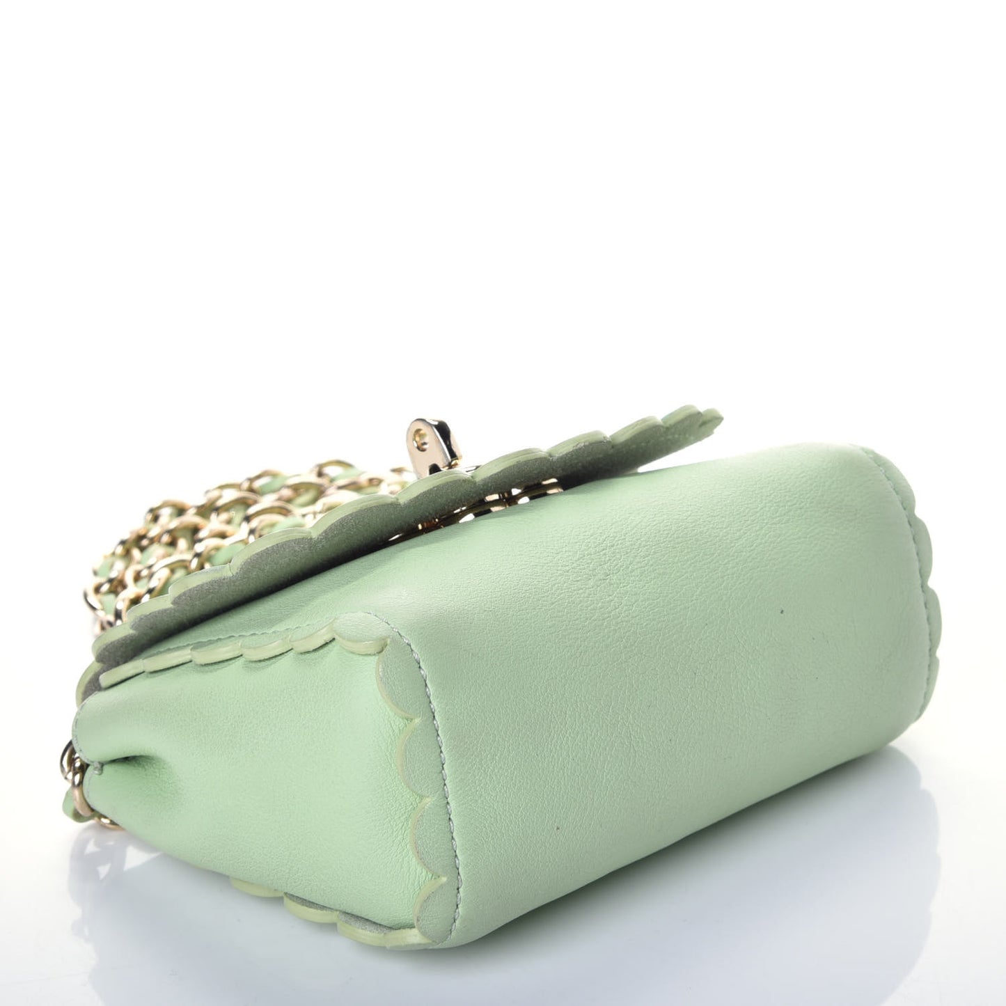 Soft Matte Pebbled Flower Lock Crossbody Bag Green