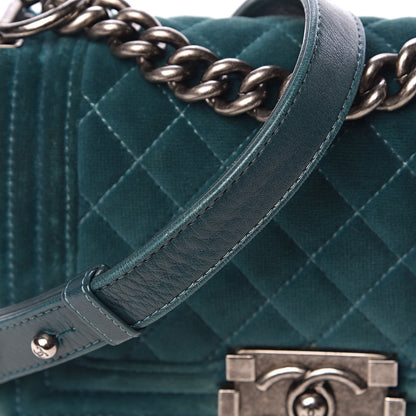 Chanel Velvet Quilted Small Boy Flap Turquoise 13 of 22